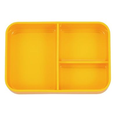 タカギ産業  弁当容器 B-116Y 3仕切 [本体]イエロー10 [蓋]透明・アニマルクラブB 1002699 100枚(10枚×10)（直送品）
