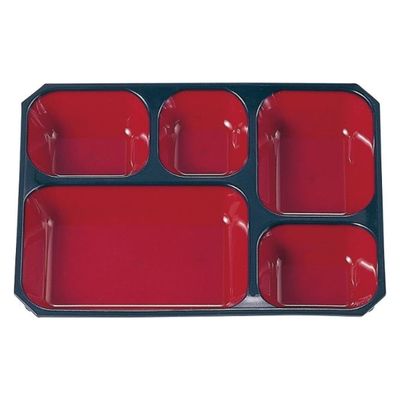 タカギ産業  弁当容器 BW-210C [本体]紺・内赤22 [蓋]紺・格子 1106499 100枚(10枚×10)（直送品）