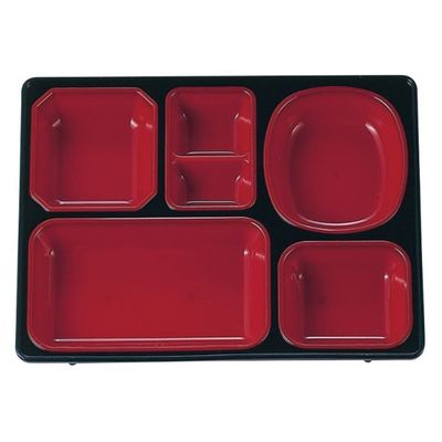 タカギ産業  弁当容器 BW-470 [本体]紺・内赤40 [蓋]透明・アーモンド 1114499 100枚(10枚×10)（直送品）