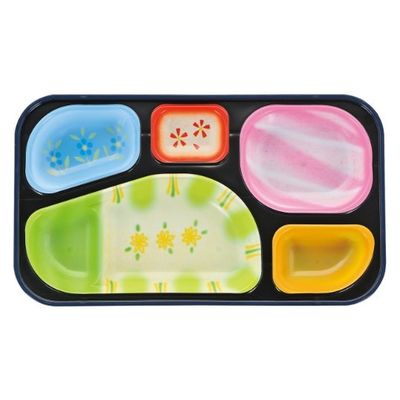 タカギ産業  弁当容器 PR-13 [本体]紺・内A [蓋]透明・やまぶき 1154299 100枚(10枚×10)（直送品）