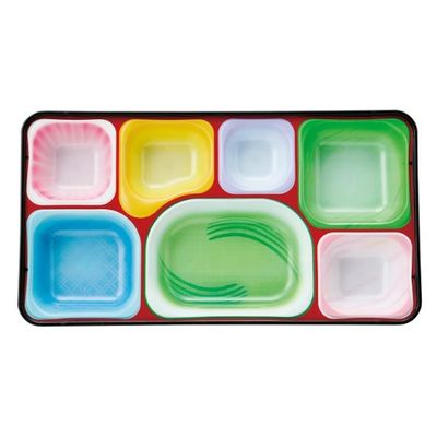 タカギ産業  弁当容器 PR-14 [本体]黒・内A [蓋]透明・花吹雪(イエロー) 1154699 100枚(10枚×10)（直送品）