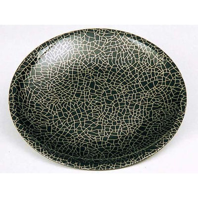 ニシキ 刺身・鮮魚容器 D-25 黒石目ゴールド  2100256150 300枚(25枚×12)（直送品）