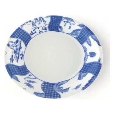 ニシキ 刺身・鮮魚容器 丸皿  D-40 六景 2100403050 100枚(10枚×10)（直送品）