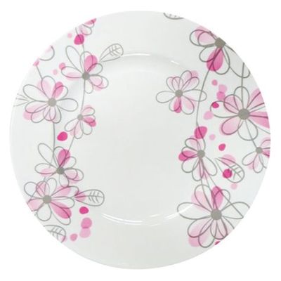 ニシキ 惣菜容器 洋皿(19)フラワーピンク  2103197310 300枚(25枚×12)（直送品）