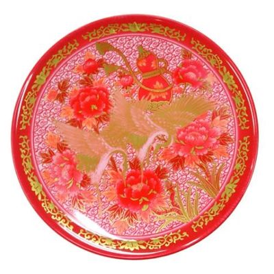 ニシキ 刺身・鮮魚容器 高台皿(1尺)赤有田  2110303560 30枚(5枚×6)（直送品）