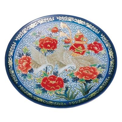 ニシキ 刺身・鮮魚容器 高台皿(1尺)紺有田  2110303550 30枚(5枚×6)（直送品）