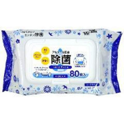 やなぎプロダクツ  PF除菌ウェットティシュフタ付き80枚入 OS-122 40点（直送品）