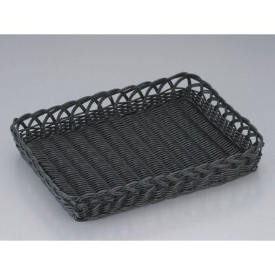 トーダイ 樹脂バスケット BB-423-BK角型 ベーカリーバスケット スカシ ブラック 01042340 1袋(1個)（直送品）