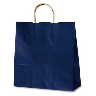 ベルベ 紙袋 自動紐手提袋 T-6 カラー（紺） 1674 200枚（50枚×4）（直送品）