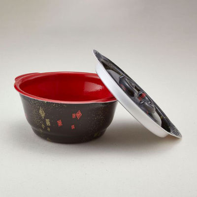 青葉紙業 麺・スープ容器 KD-170 黒まきえ内赤セット 272080 1袋(40個)（直送品）