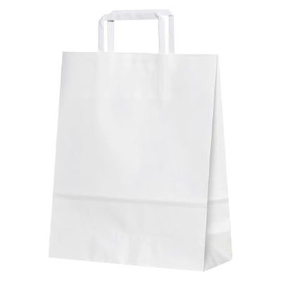 パックタケヤマ 紙袋 平紐 4才 白無地 XZT69843 1袋(50個)（直送品）