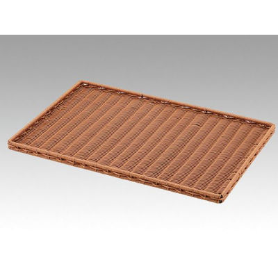 トーダイ 樹脂バスケット BB-844-BR渕付き パントレー 60型 ブラウン 01084460 1袋(1個)（直送品）