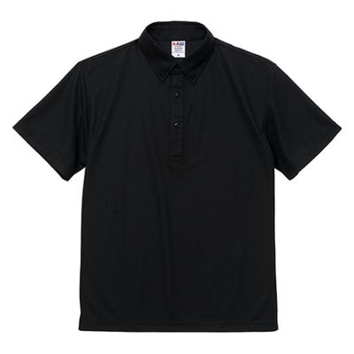 United Athle 2022-01ドライカノコポロシャツボタンダウン ブラック 5XL 202201182 1袋(1個)（直送品）
