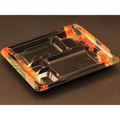 リスパック 弁当容器 バイオデリカ まんてん80-6B K-ちなみ赤 RHBF364 1袋(50個)（直送品）