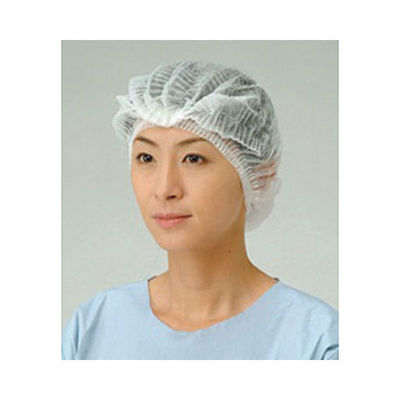 メディテックジャパン 不織布キャップ モブキャップ ネオV ホワイト 00635642 1袋(100個)（直送品）