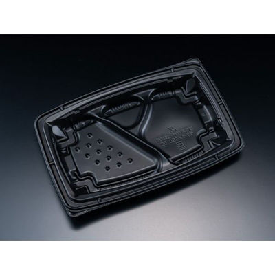 リスパック 弁当容器 バイオデリカ 枠膳 100-5B 黒 RHBW741 1袋(50個)（直送品）