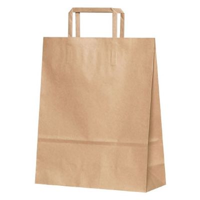 パックタケヤマ 紙袋 平紐 4才 茶無地 XZT69853 1袋(50個)（直送品）