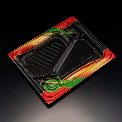 リスパック 弁当容器 バイオ 枠の内 煮80-2B K-からり赤 RHBP482 1袋(50個)（直送品）