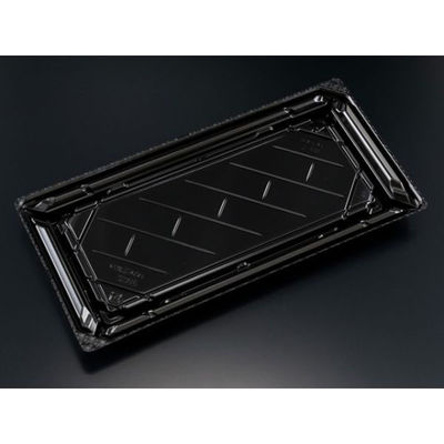 リスパック 寿司容器 バイオPET 美枠寿司 2-6B 黒 FAPR330 1袋(50個)（直送品）