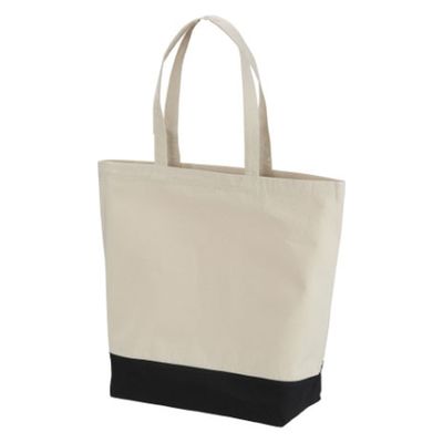 United Athle エコバッグ 1460-01 キャンバストートバッグ ナチュラル・ブラック L 14600145202 1袋(1個)（直送品）