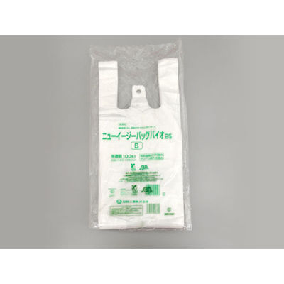 福助工業 レジ袋 ニューイージーバッグバイオ25 S 半透明 0364290 1袋(100個)（直送品）