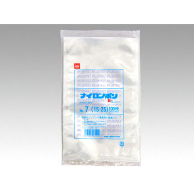 福助工業 真空袋 ナイロンポリ 新Lタイプ No.7 (15-25) 0707651 1袋(100個)（直送品）