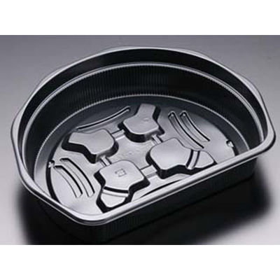 リスパック 弁当容器 かさね扇B 黒 RHHJ491 1袋(50個)（直送品）