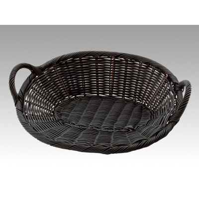 トーダイ 樹脂バスケット HB-003-BK小判型 ベーカリーバスケット 手付 ブラック 010HB003 1袋(1個)（直送品）