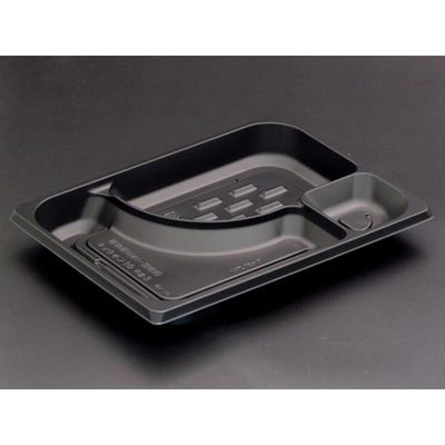 リスパック 弁当容器 饗膳 10 中皿3 黒 RHHK141 1袋(50個)（直送品）