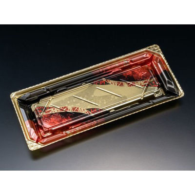 リスパック 寿司容器 バイオPET 美枠寿司 1-5B あでやか赤 FAPR092 1袋(50個)（直送品）