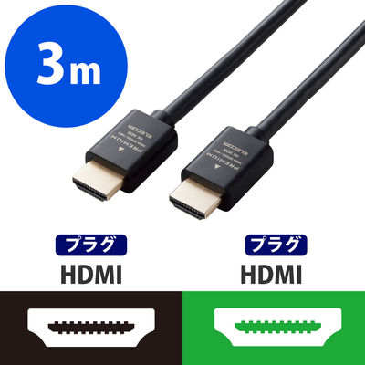 HDMIケーブル Premium プレミアムHDMI 4K/60Hz 3m 黒 ECDH-HDP30BK エレコム 1個（直送品）