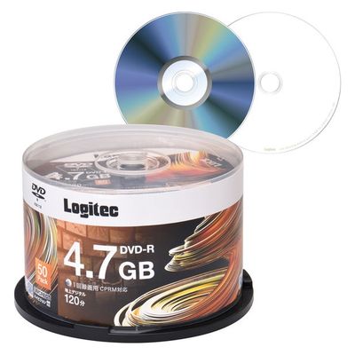 DVD-R DVD DVDディスク 1回記録用 4.7GB 地デジ120分 50枚入 LM-DR47VWS50W ロジテック 1個（直送品）