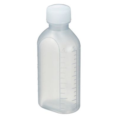 エムアイケミカル 投薬瓶PPB 100mL 凸凹目盛り（未滅菌）キャップ色：白PP　少数包装 08-2850-2307 1袋（10本入）（直送品）