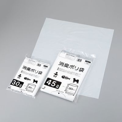 アズワン 消臭ポリ袋(再生原料100%)30L 20枚入 8-9981-21 1袋(20枚)（直送品）