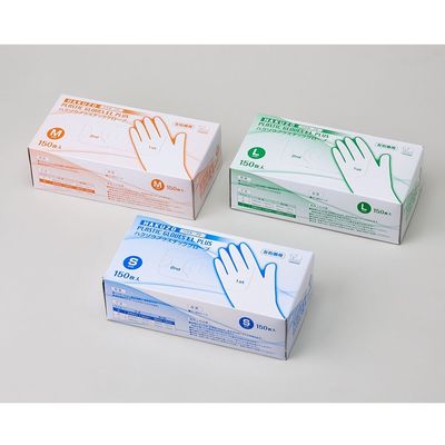 ハクゾウメディカル ハクゾウプラスチックグローブELプラス S 1箱(150枚入) 3024333 1箱(150枚) 67-3075-19（直送品）