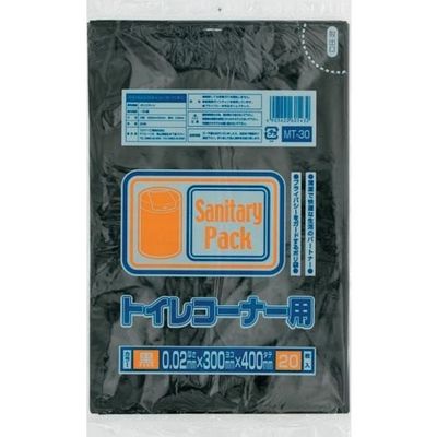 ワタナベ工業 ワタナベ トイレコーナー用 黒 MT-30 1セット(800枚:20枚×40袋) 379-5417（直送品）