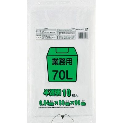 ワタナベ工業 ワタナベ 業務用 70L 白半透明 M-80D 1セット(300枚:10枚×30袋) 379-5419（直送品）