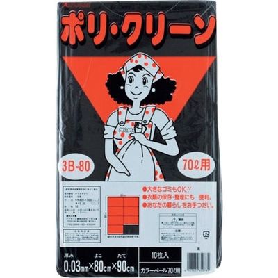 ワタナベ工業 ワタナベ ごみ容器用ポリ袋 カラーペール 70L 黒 3B-80 1セット(400枚:10枚×40袋) 379-5382（直送品）