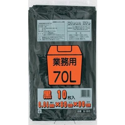 ワタナベ工業 ワタナベ 業務用 70L 黒 M-80B 1セット(300枚:10枚×30袋) 379-5426（直送品）