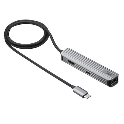 サンワサプライ USB Type-Cマルチ変換アダプタ(HDMI+LAN付・ケーブル1m) USB-3TCHLP7S-1 1個（直送品）