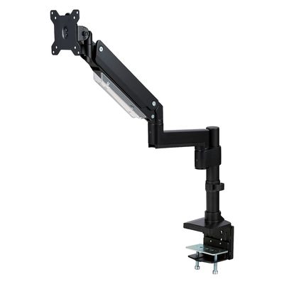 モニターアーム シングルアーム 17インチ～35インチ対応 耐荷重:15kg ガス式 VESA規格対応 支柱 ブラック 1個（直送品）