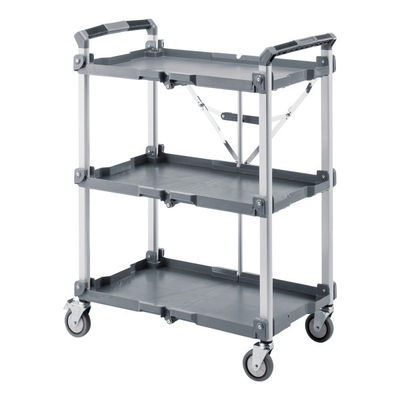 サンワサプライ 折りたたみカート 3段式 幅800×奥行500×高さ1035mm グレー×シルバー CART-FA1GY 1台（直送品）