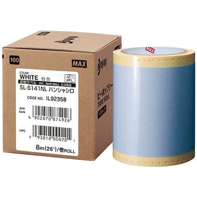 マックス MAX ビーポップ 100mm幅シート SLーS141NL 反射白 (8m×1巻入) 1箱(1巻) 521-6894（直送品）