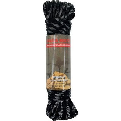 ユタカメイク パラメイトロープ(反射タイプ) 4mm×15m 黒 PMHR-02 1本 435-1239（直送品）