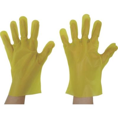 東京パック エンボス手袋五本絞り化粧箱S イエロー YGK-S 1セット(4000枚:200枚×20箱) 158-1224（直送品）