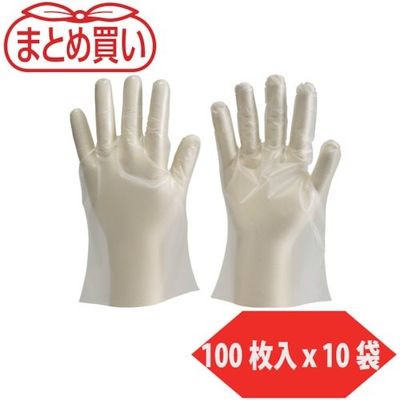 TRUSCO まとめ買い ポリエチレン製使い捨て手袋 Lサイズ (100枚入x10袋) DPM-1833-L-10P 1袋(1000枚)（直送品）