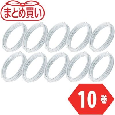 TRUSCO まとめ買い カラー針金 小巻タイプ 白 20番手 線径0.9mm×15m 10本 TCWS-09W-10P 1組(10束)（直送品）