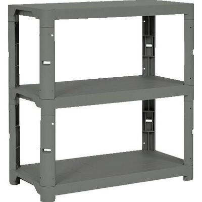 トラスコ中山 TRUSCO プラ棚 高さ943ー3段タイプ コーナーキャップ4個付 アーセナルグレー TPT-3343C-DG 1台（直送品）