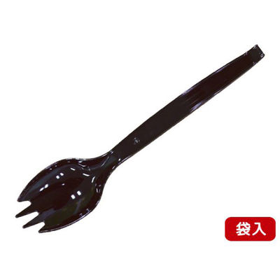 アサヒ徳島 テイクアウト用 フォークスプーン#160 黒 単袋入　3000枚(100枚×30) 00420282（直送品）