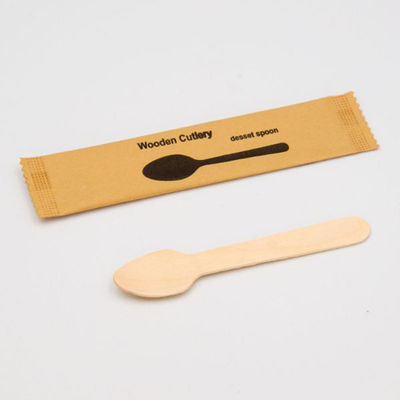 中村 木製 デザートスプーン 未晒紙完封 50本入 100点 00679321 1セット(100点入)（直送品）